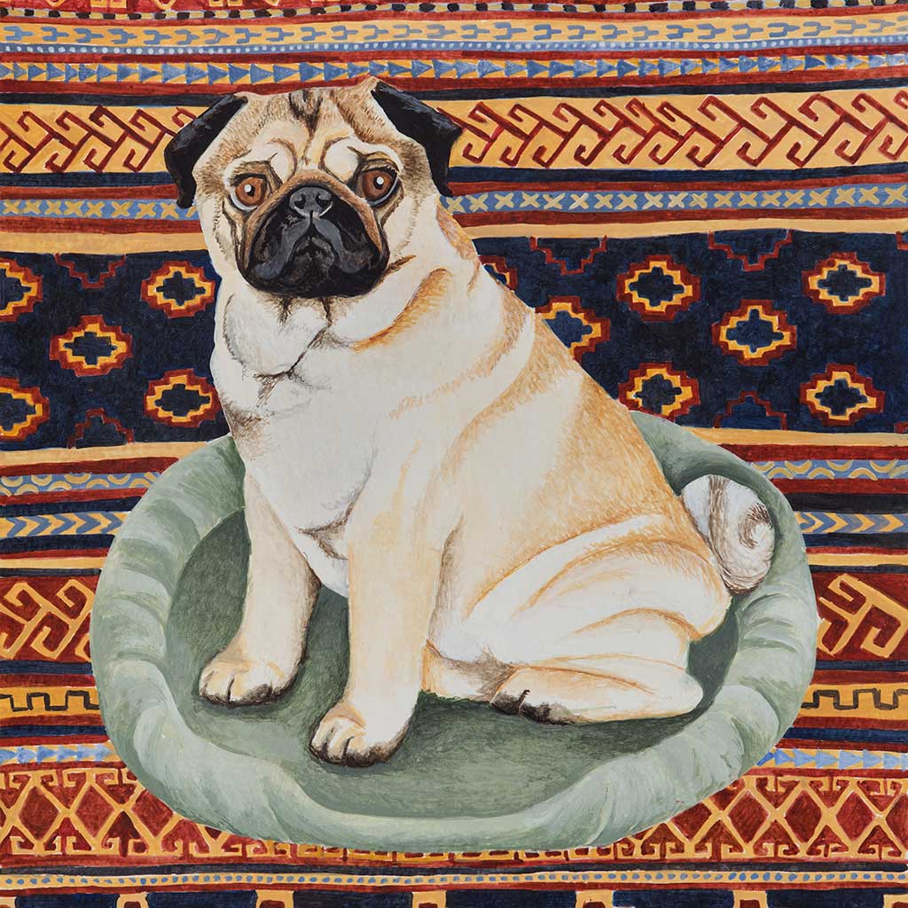 LB011 Pug on a Rug